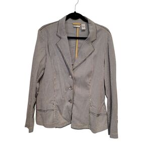 006


Searsucker Striped Jean Blazer Jacket Chicos Size 2